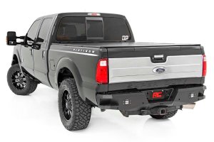Ford F-250 Super Duty Rear Bumper - Rough Country - LED with Black-Series 2in LED Flush Mount Cubes - Black - '99-'16